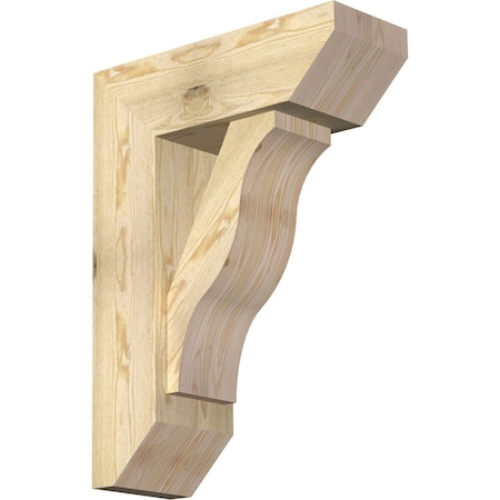 Funston Slat Rough Sawn Bracket W/ Offset Brace, Douglas Fir, 8W X 22D X 30H